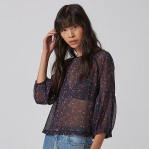 Frank & Oak Sheer Floral Top